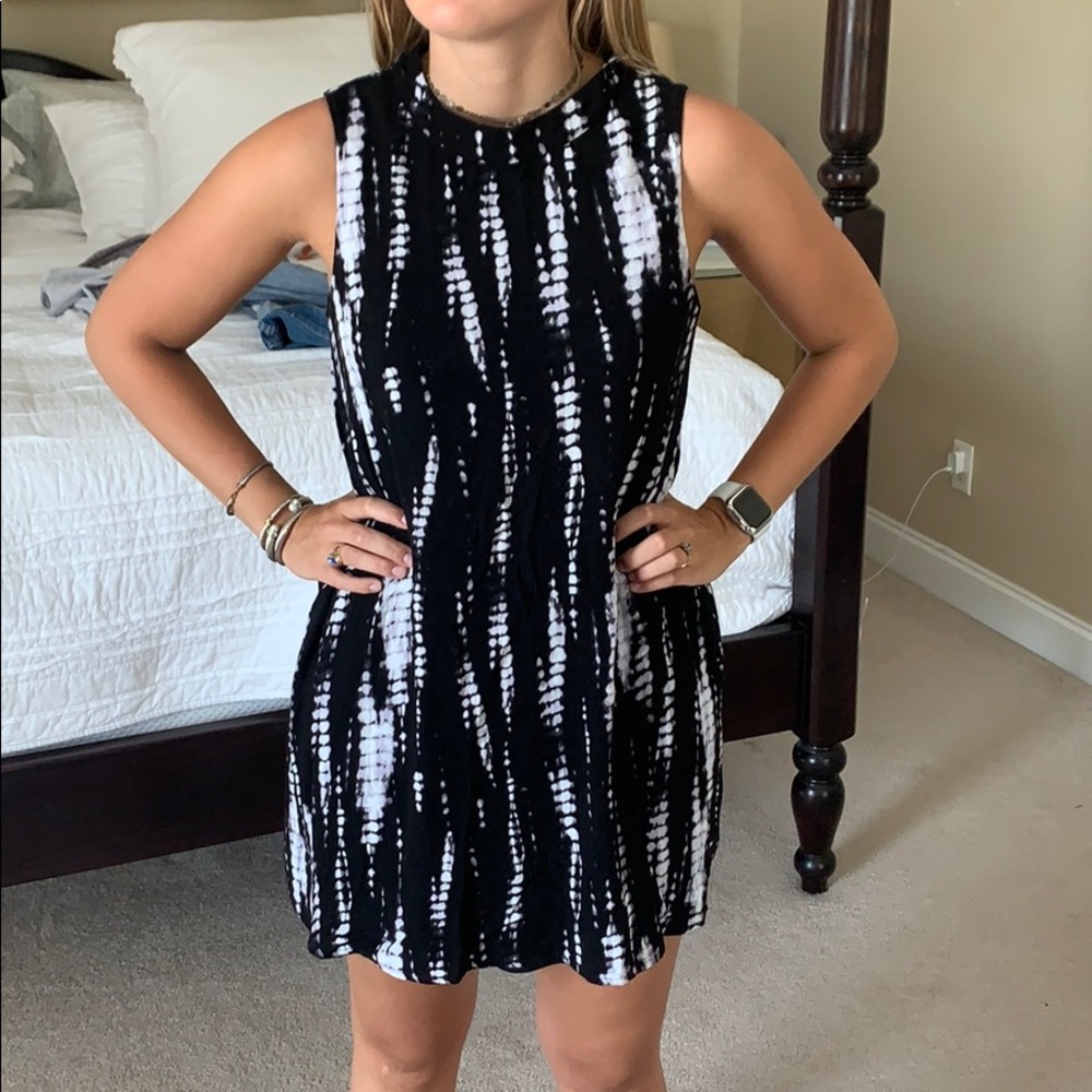 Black and white tye dye dress